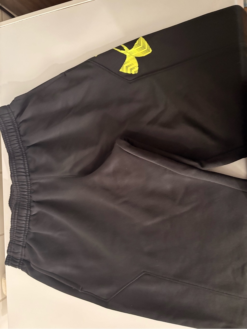 Under Armour Black Jogger Pants with Neon Yellow Logo